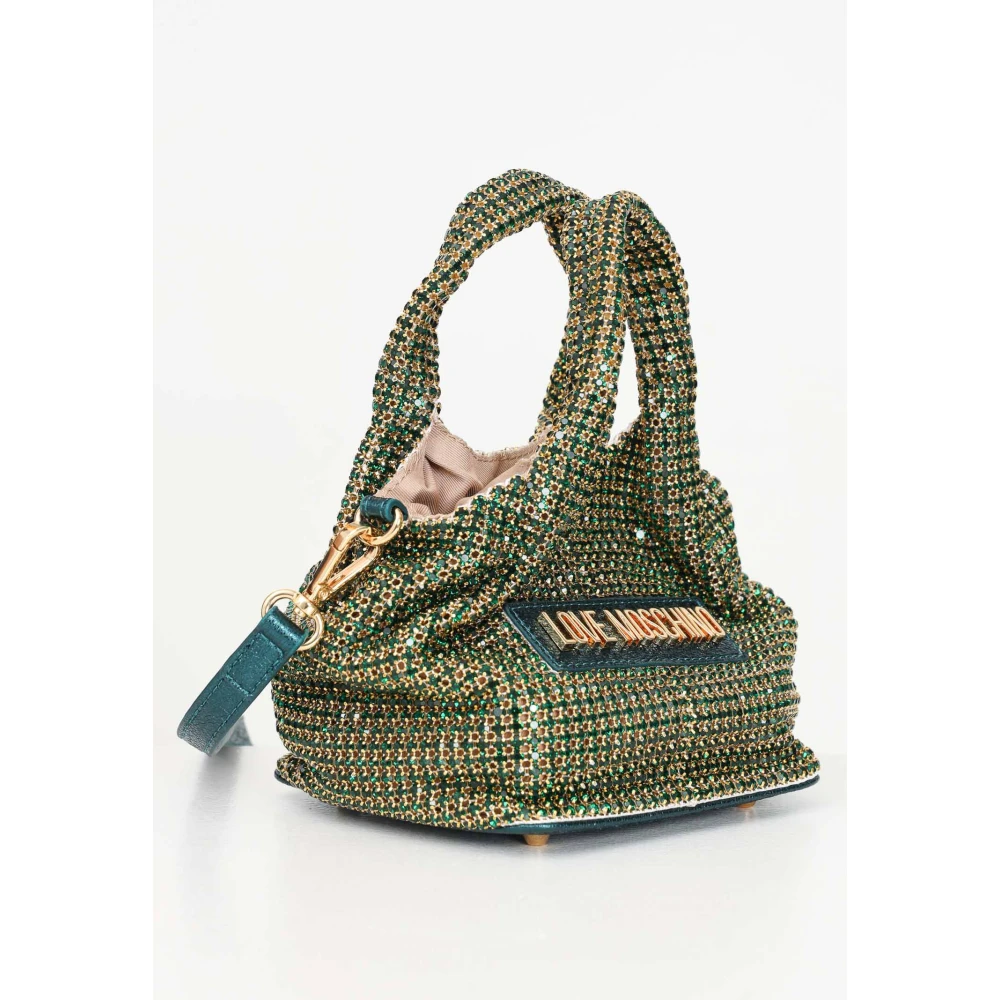 Love Moschino Smaragdgroene handtas met strass Green Dames