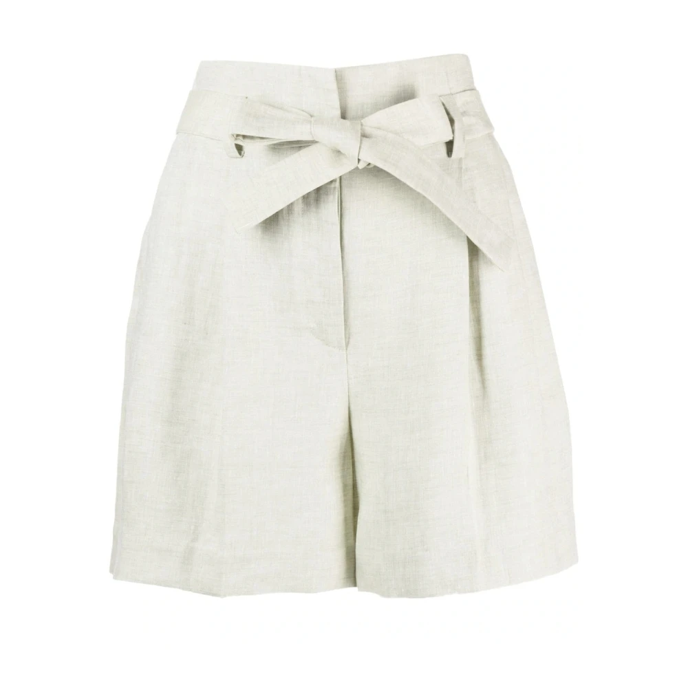 Eleventy Groene Linnen Casual Bermuda Shorts Green Dames