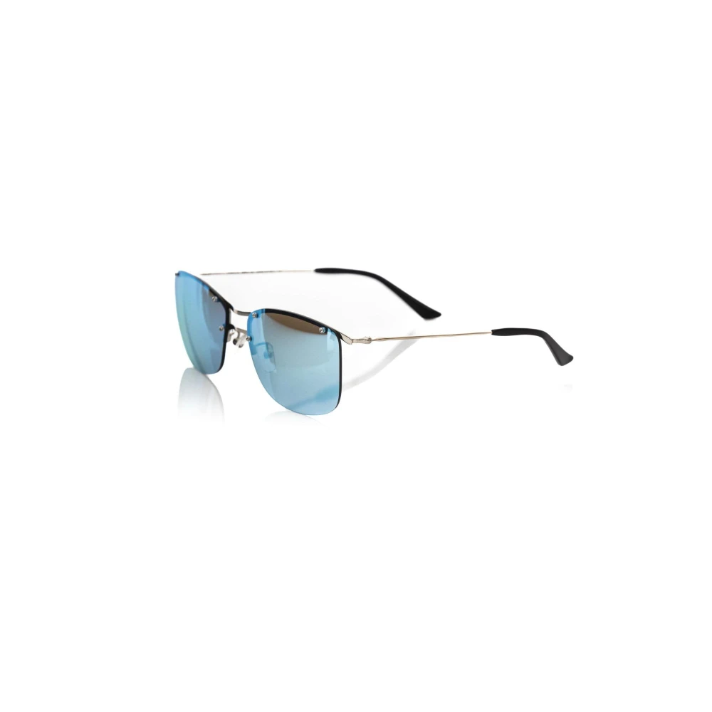 Sølv Clubmaster Solbriller med Blå Speil