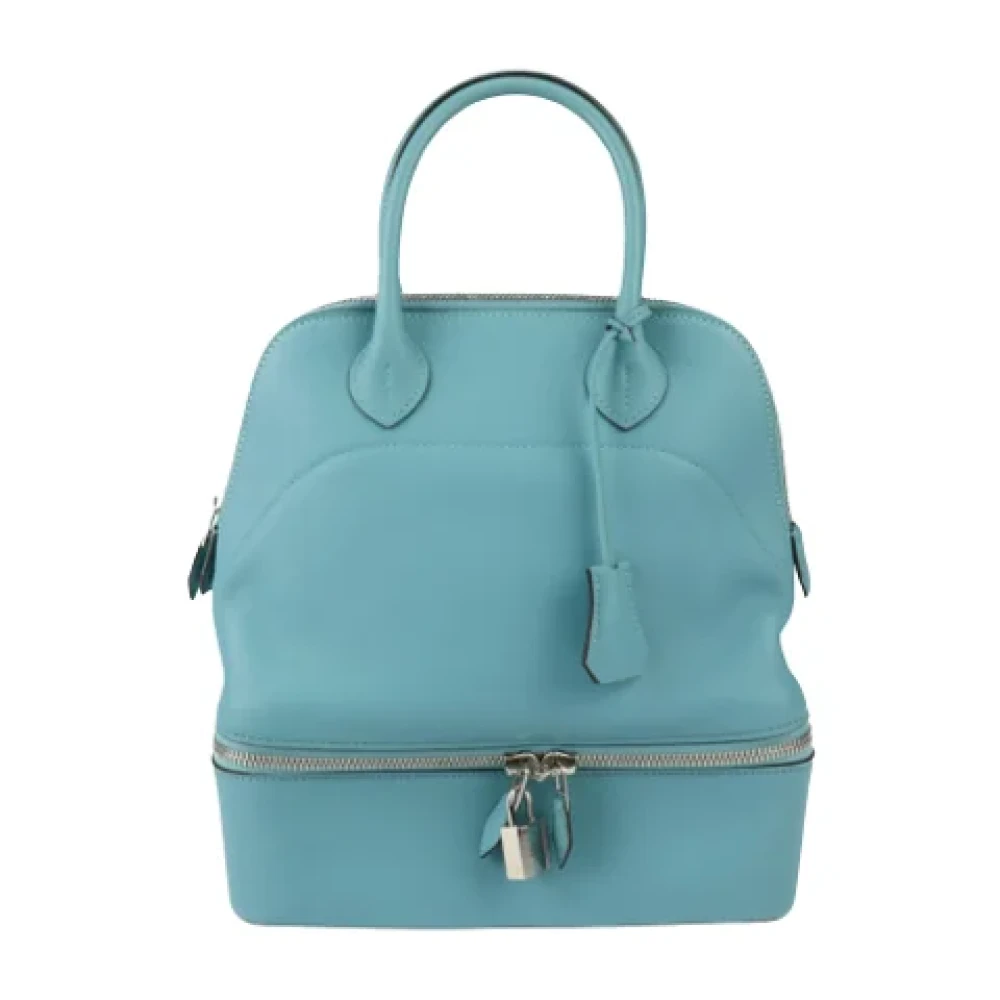 Hermès Vintage Pre-owned Leather handbags Blue Dames