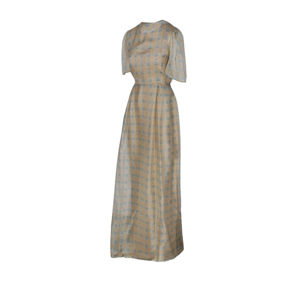 Crida Milano Witte Hemel Lange Jurk Beige Dames