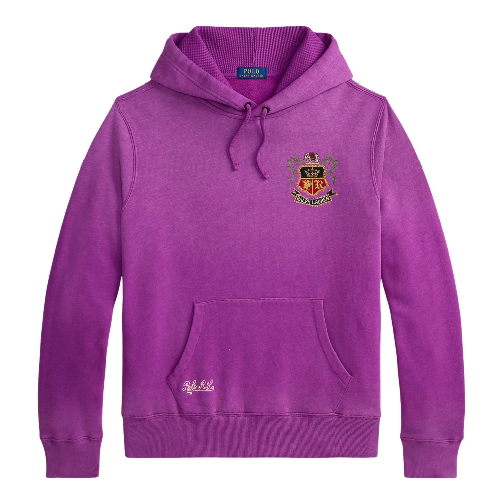 Ralph Lauren Men's Purple Sweatshirt With Embroidery - Hoodies - L - Sweatshirts & Hoodies