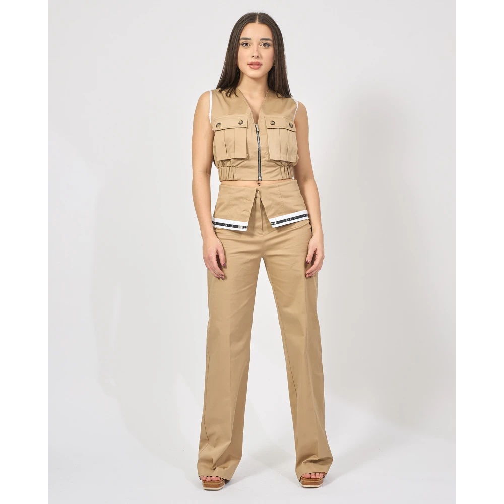 Gaëlle Paris Beige T-shirts en Polos Fullzip Model Beige Dames