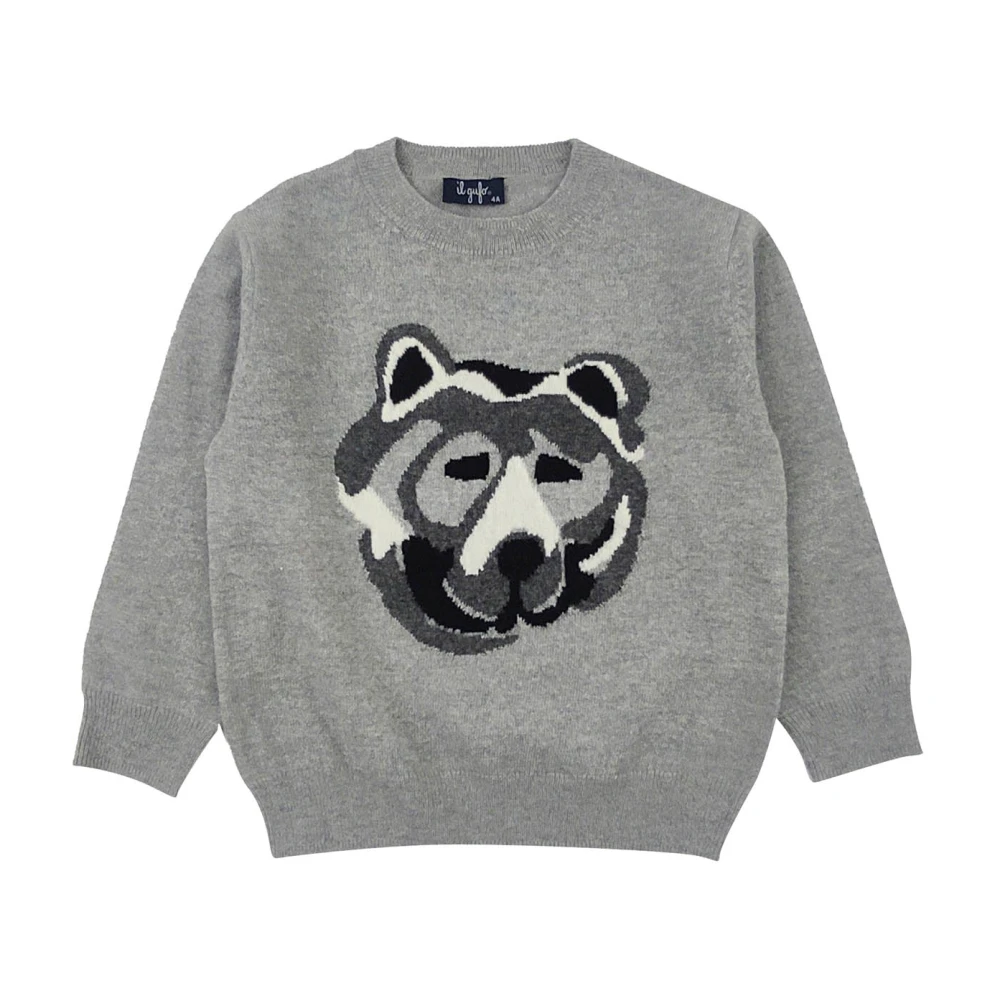 Il Gufo Boys Gray Kids Knitwear, 8 Y, Crewneck Jumper
