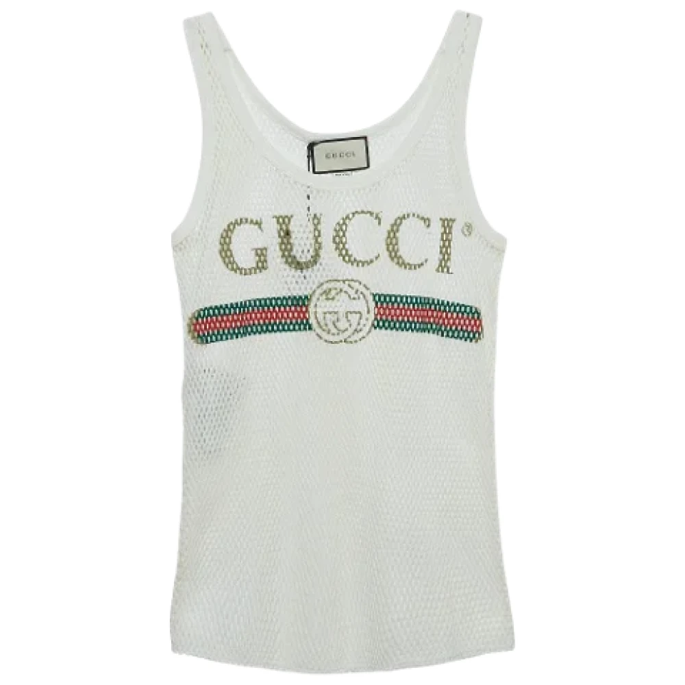 Gucci Vintage Pre-owned Mesh tops White Dames