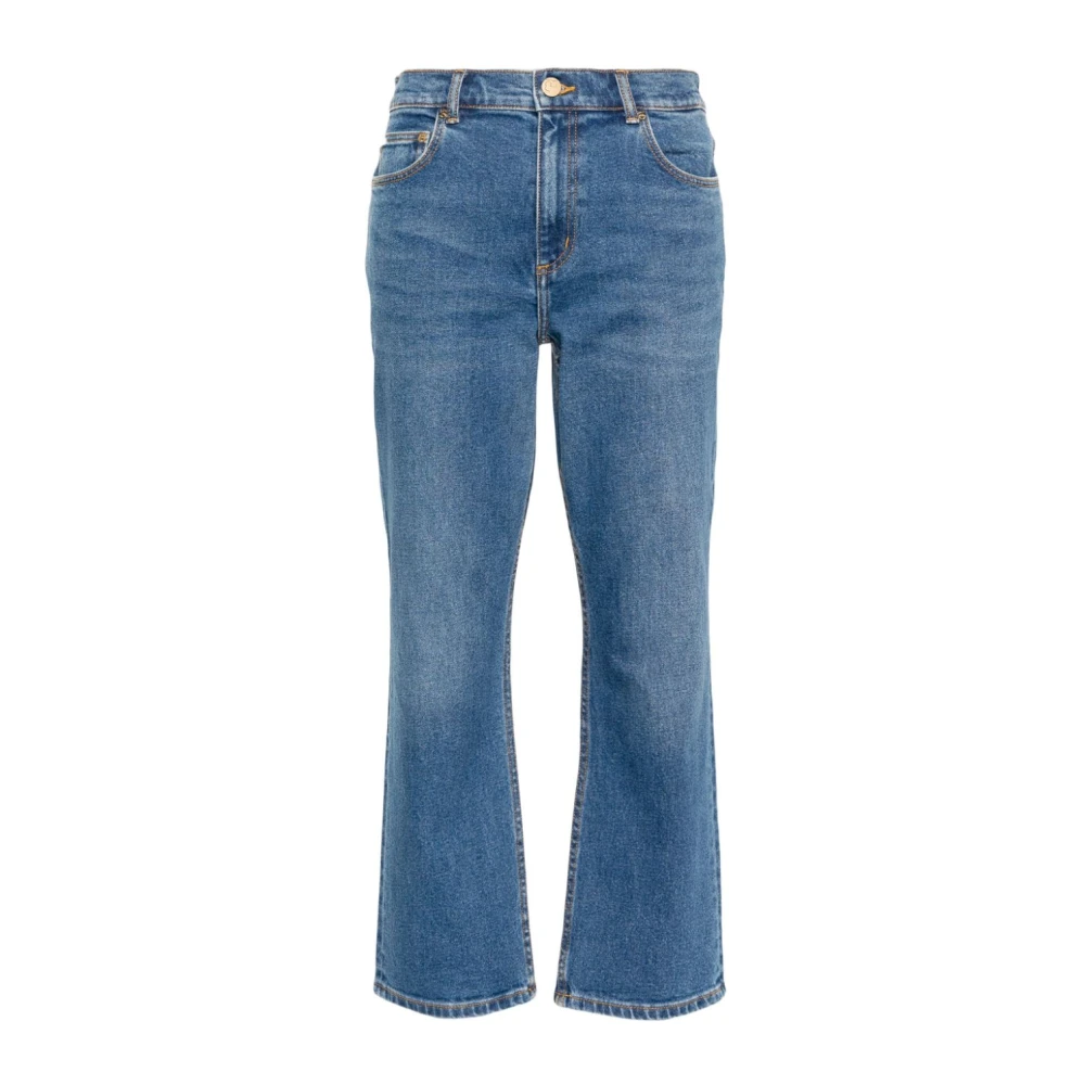 TORY BURCH Denim Jeans met Ritssluiting en Knoopsluiting Blue Dames