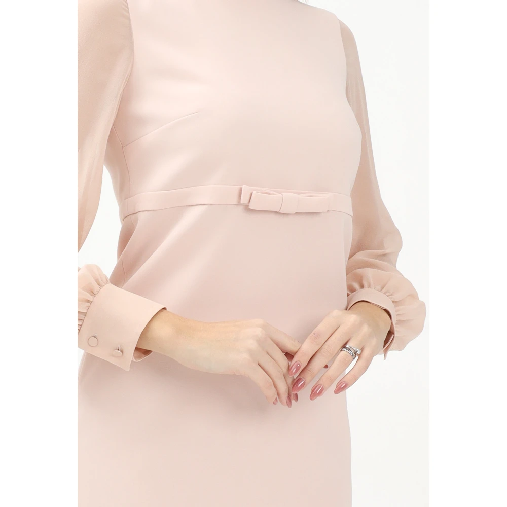 Max Mara Roze Korte Jurk met Georgette Mouwen Pink Dames