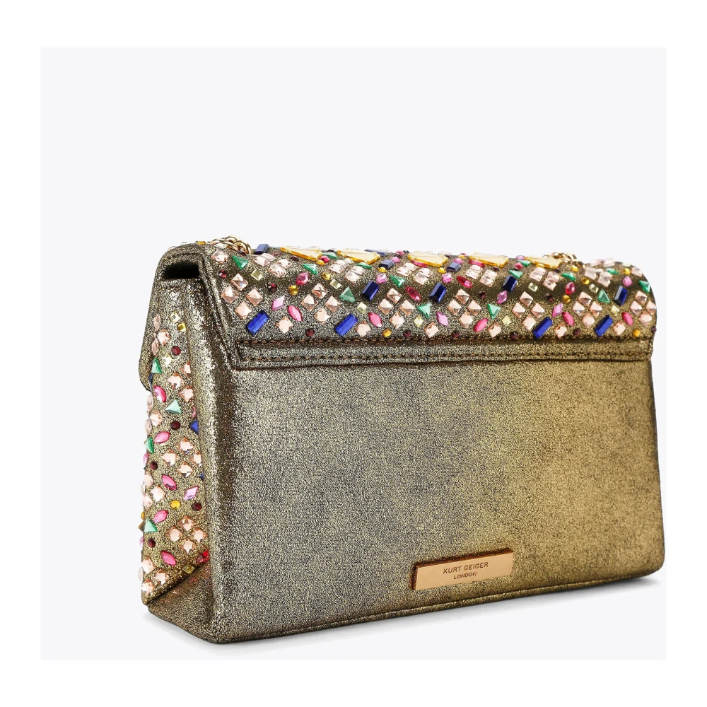 Kurt Geiger Crystal Kensington Tas met Gouden Adelaar Yellow Dames