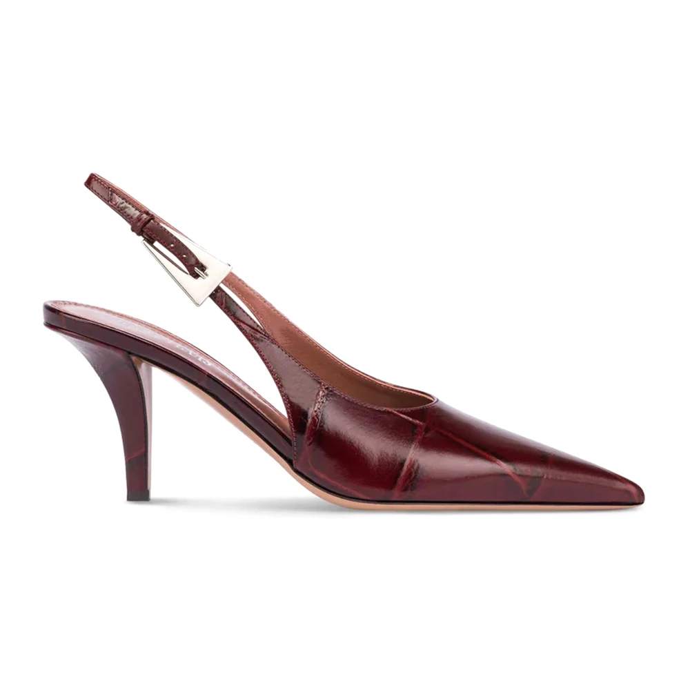 Paris Texas Bordeaux Slingback Sandaler med Medium Klack Red, Dam