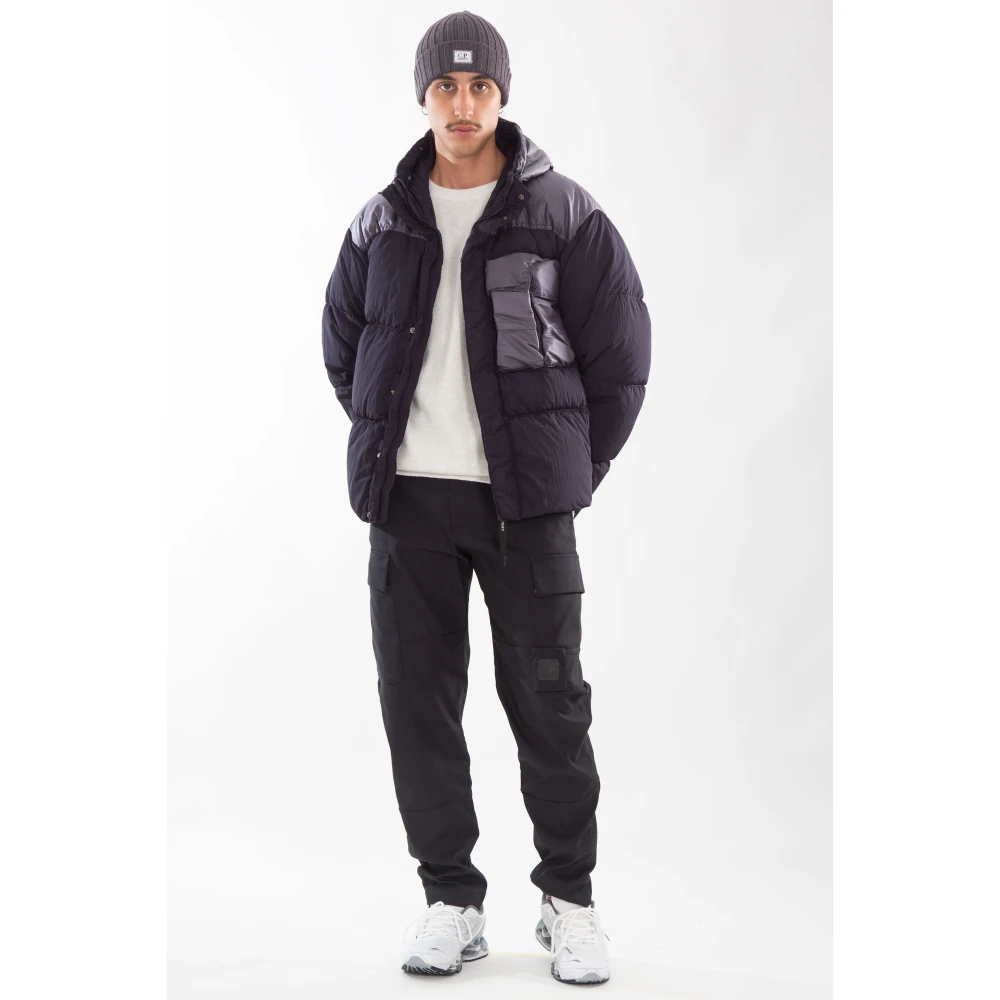 C.P. Company Eco Chrome-R Goggle Down Jacket Blue Heren