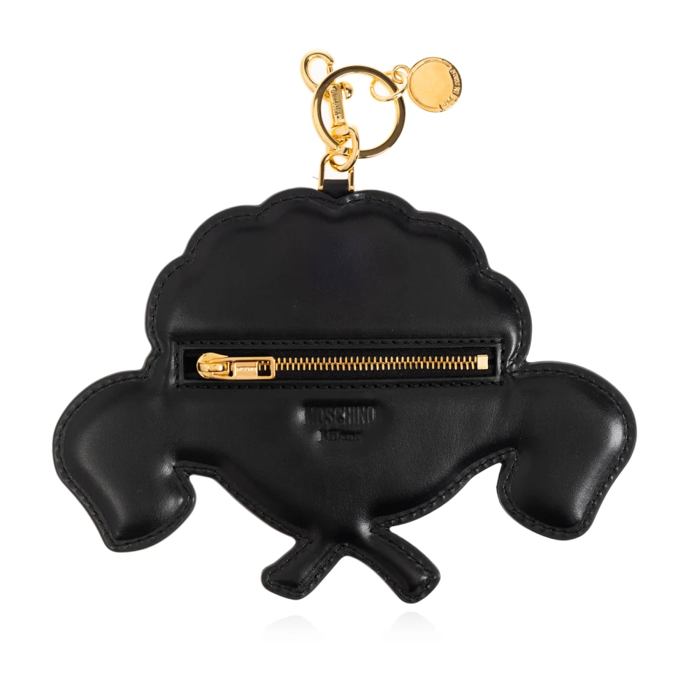 Moschino Leren sleutelhanger White Heren