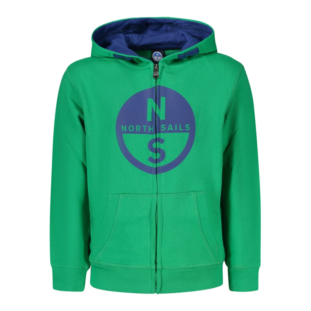 North Sails , Kids Sweatshirts, Unisex, Green, 14 Y, Long-Sleeved Hoodie