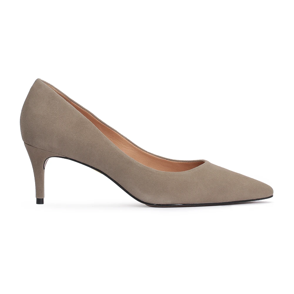 Kazar Mörkbruna pumps på en bekväm låg klack Beige, Dam