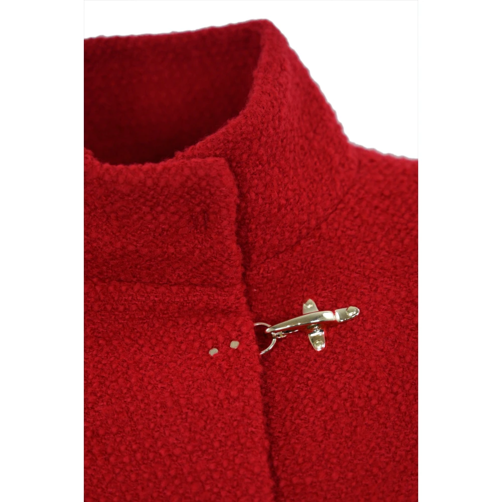 Fay Rode Wol Boucle Jas Red Dames