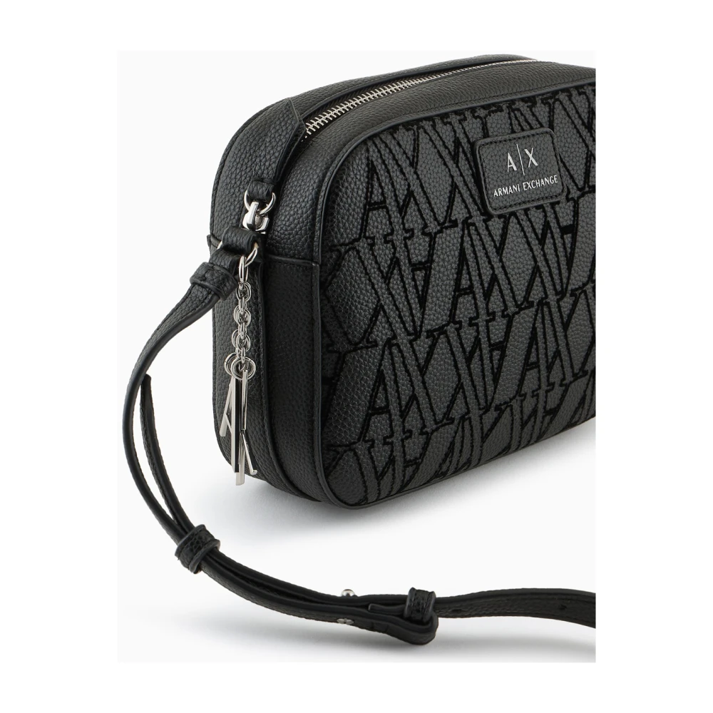 Emporio Armani Zwarte cameratas met overal logo Black Dames