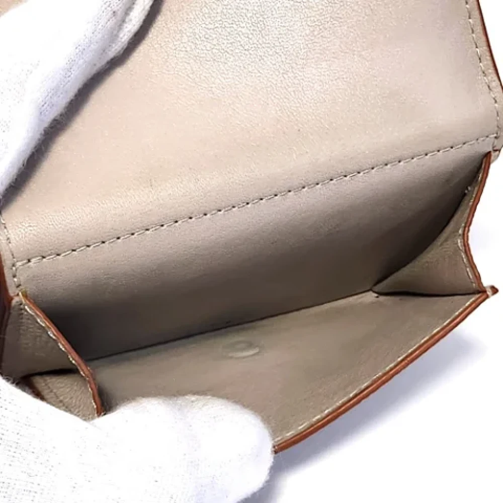 Loewe Pre-owned Leather wallets Beige Dames