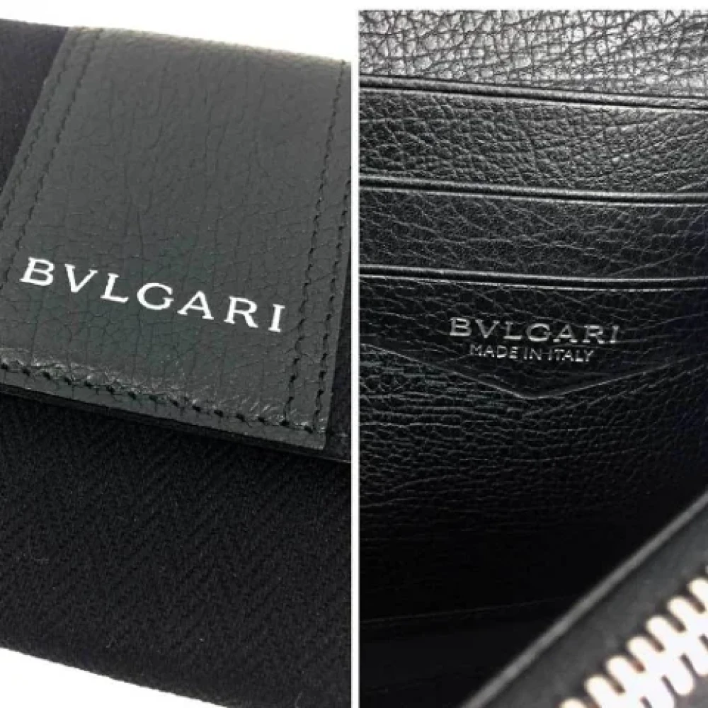 Bvlgari Vintage Pre-owned Leather wallets Black Dames