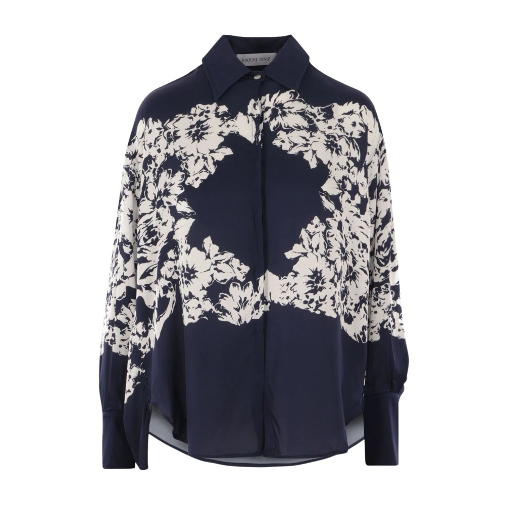 Raquel Diniz Oversized Blauw Bloemenprint Shirt Blue Dames