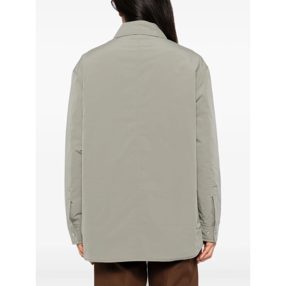 Maison Kitsuné Groene Gewatteerde Jas Vos Hoofd Patch Green Heren