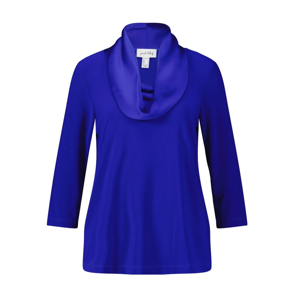 Joseph Ribkoff Satin Waterfall Shirt Blue Dames