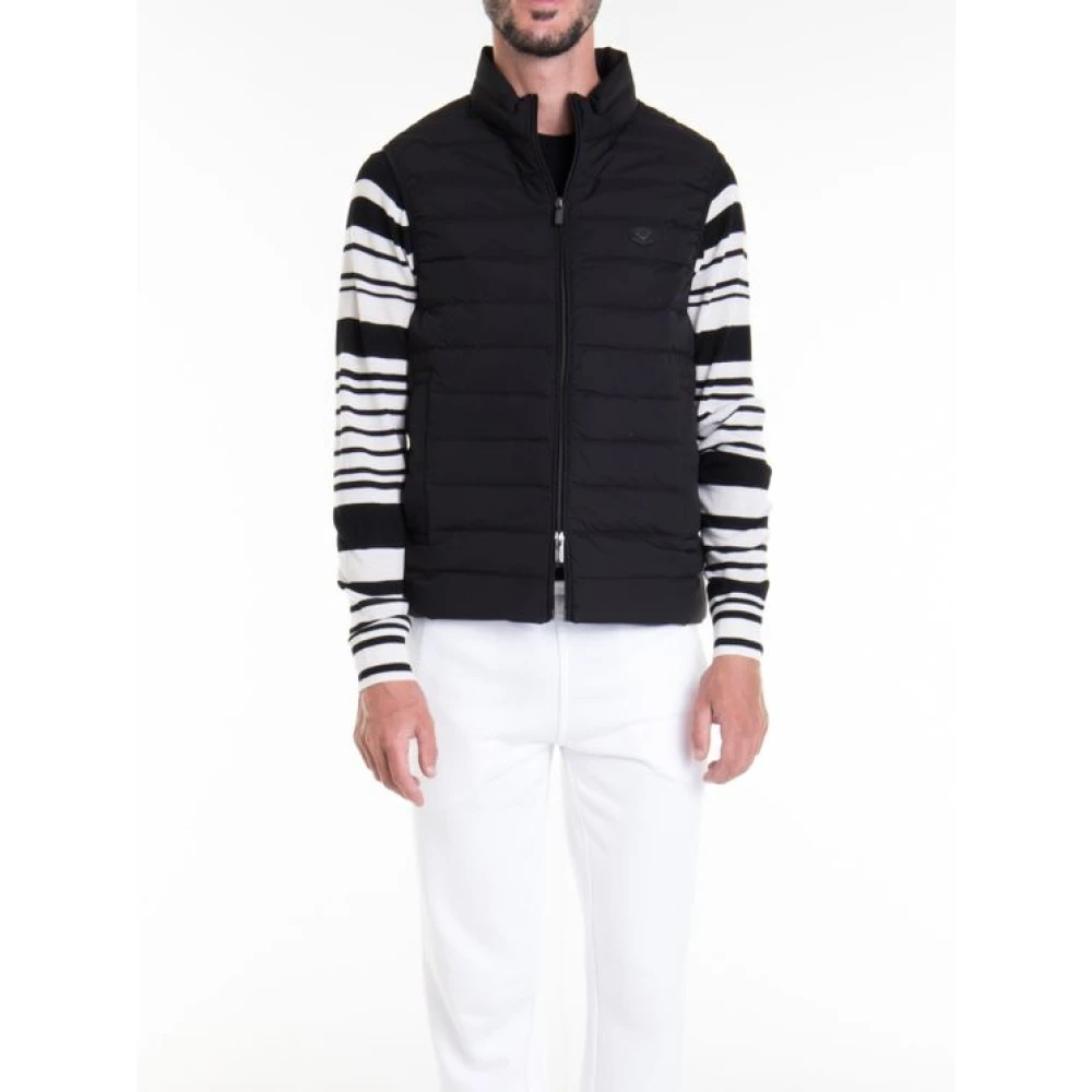 Emporio Armani Heren Gewatteerd Vest met Dubbele Rits en Zakken Black Heren