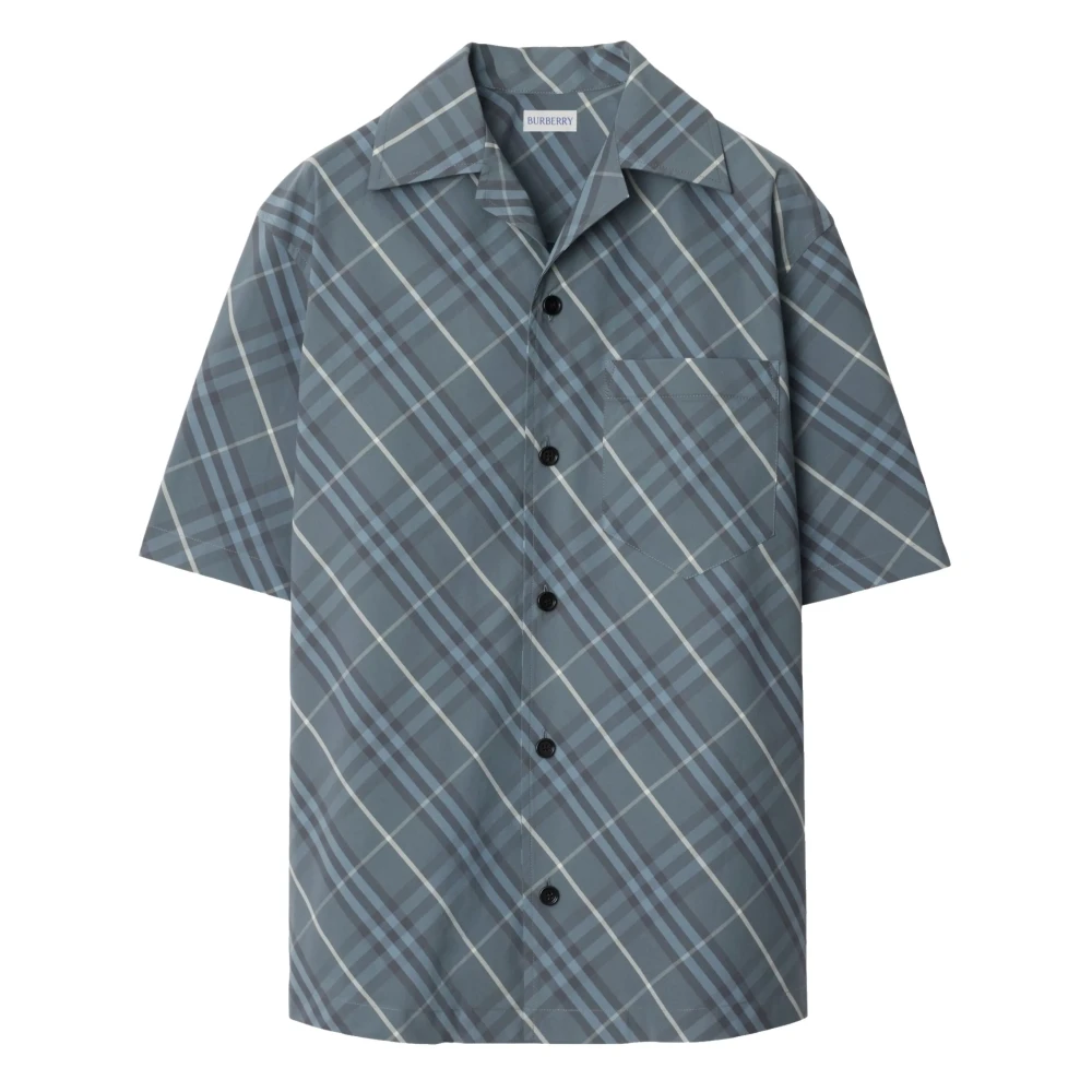 Burberry Blauw Overhemd met Borstzak Blue Heren