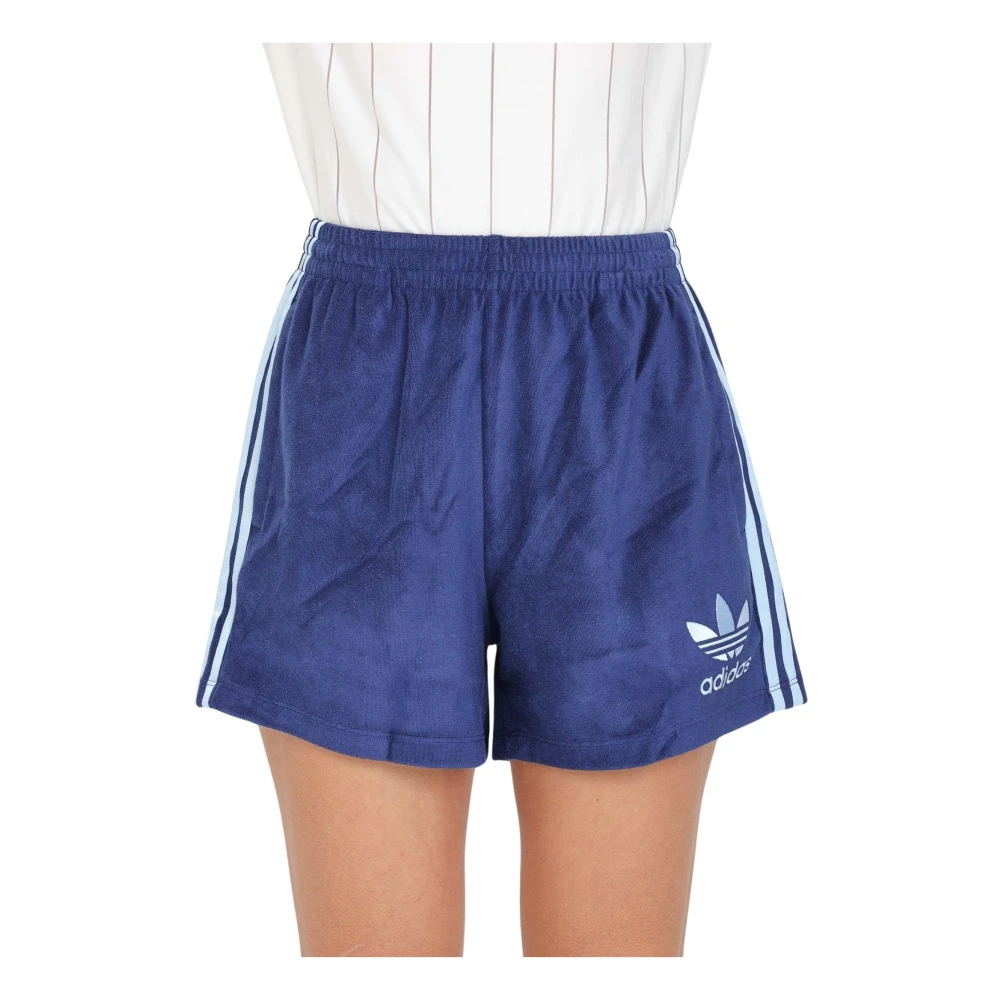 Adidas Originals 3-Stripes Towelling Shorts Blue- Dames Blue