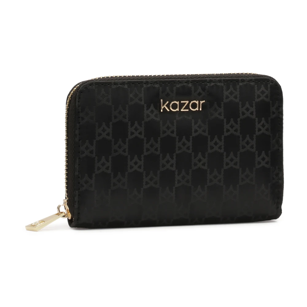 Kazar Kleine monogram stoffen portemonnee Black Dames