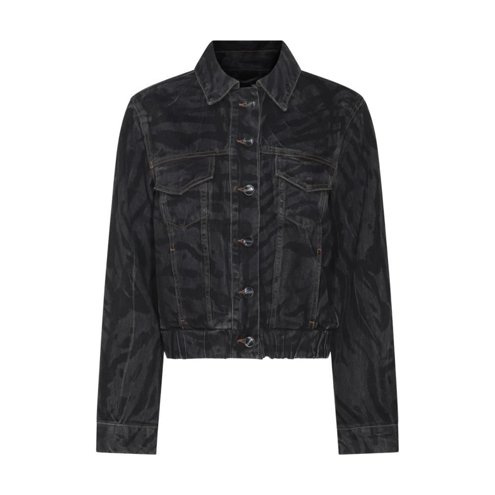 Ganni Zwarte Denimjas met Knopen Black Dames