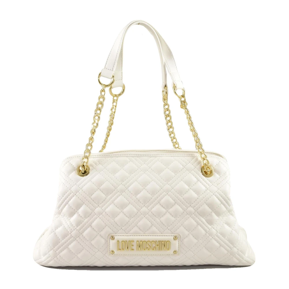 Love Moschino Stijlvolle PU Schoudertas White Dames