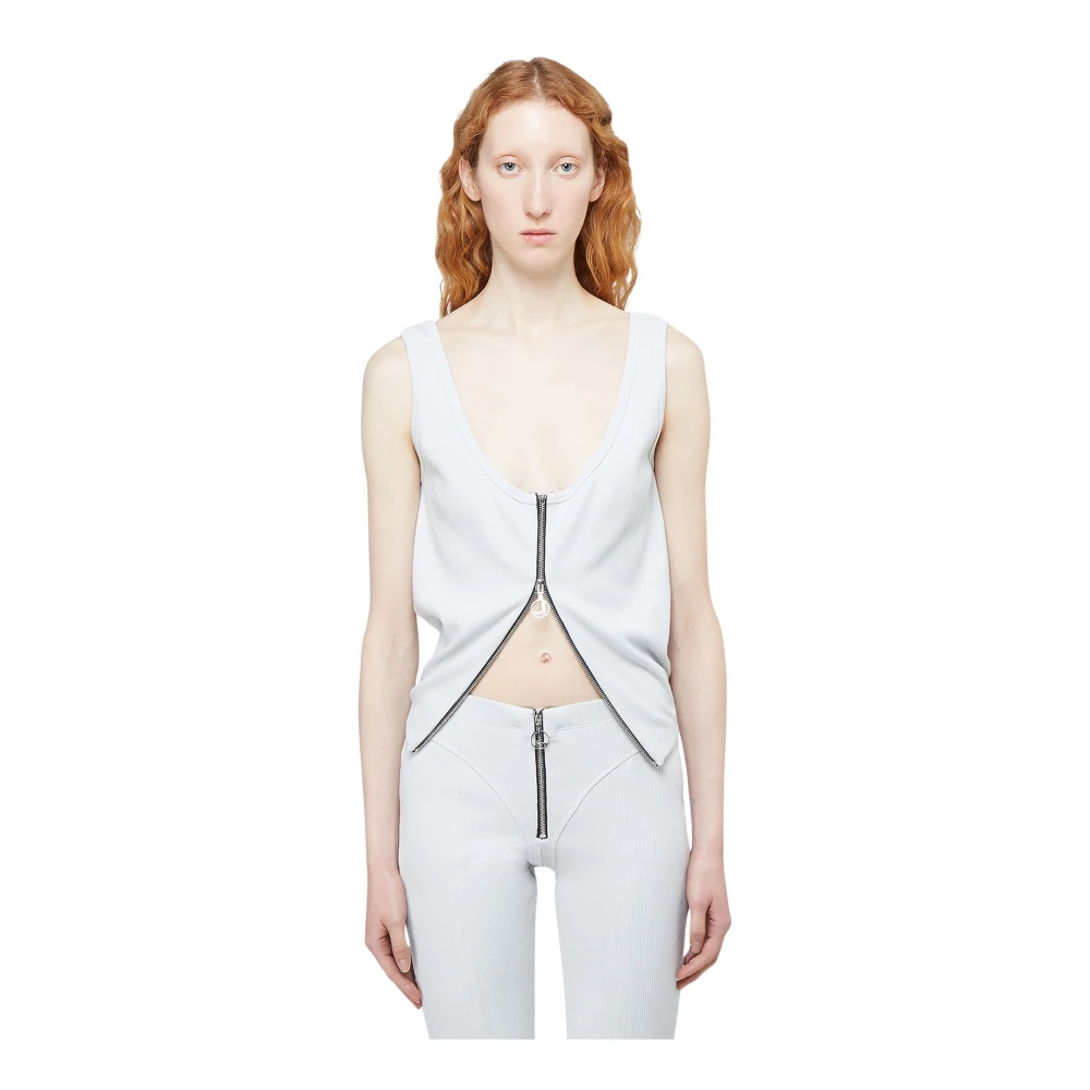 Lourdes Femme Gris Tops, Taille: 42 Fr Débardeur Zippé