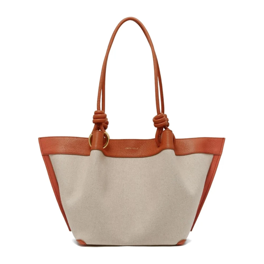 Coccinelle Women's Multicolor Shopping Bags, One Size, Finn Canvas Top Handle Bag