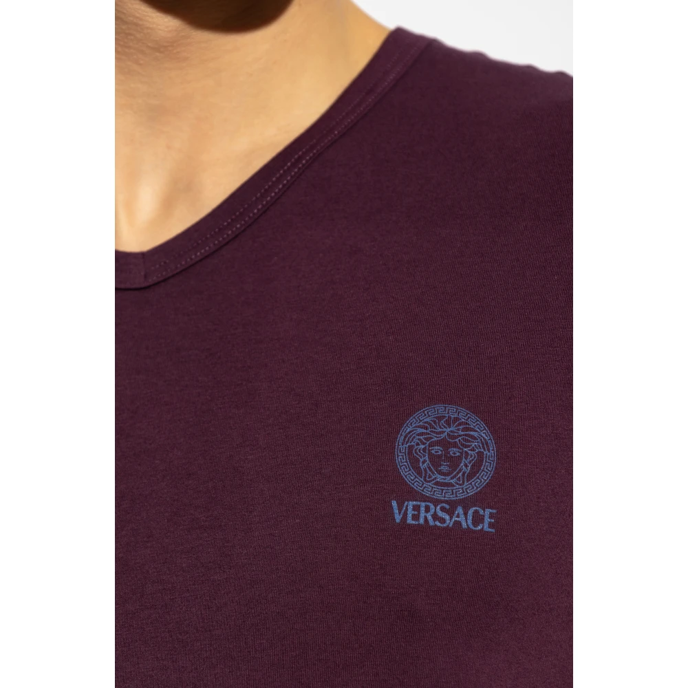 Versace Katoenen ondergoed t-shirt Purple Heren