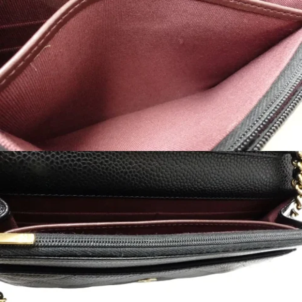 Chanel Vintage Pre-owned Leather wallets Black Dames