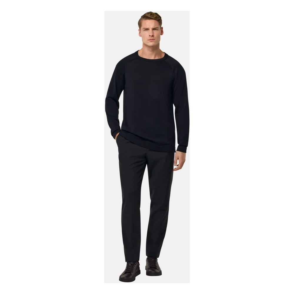 Boggi Milano B Travel City Broek in zuivere reiswol Black Heren