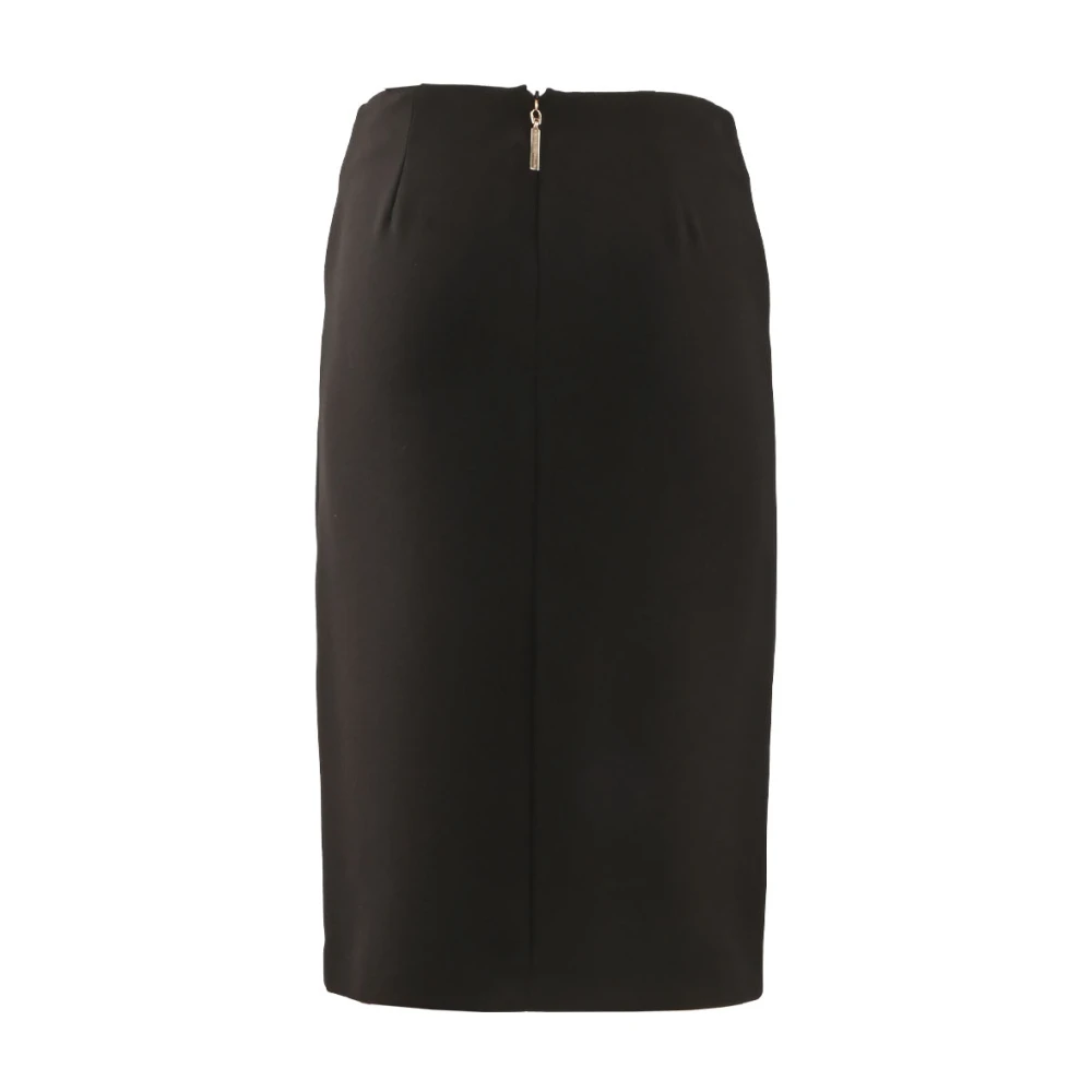 Simona Corsellini Korte polyester rok met zijsplit Black Dames