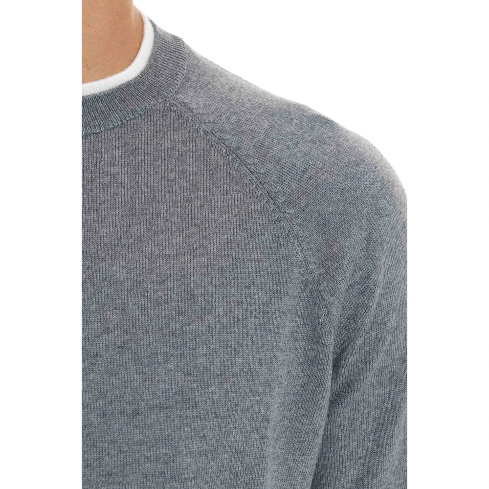 Eleventy Grijze Sweaters met Italiaans Garen Gray Heren