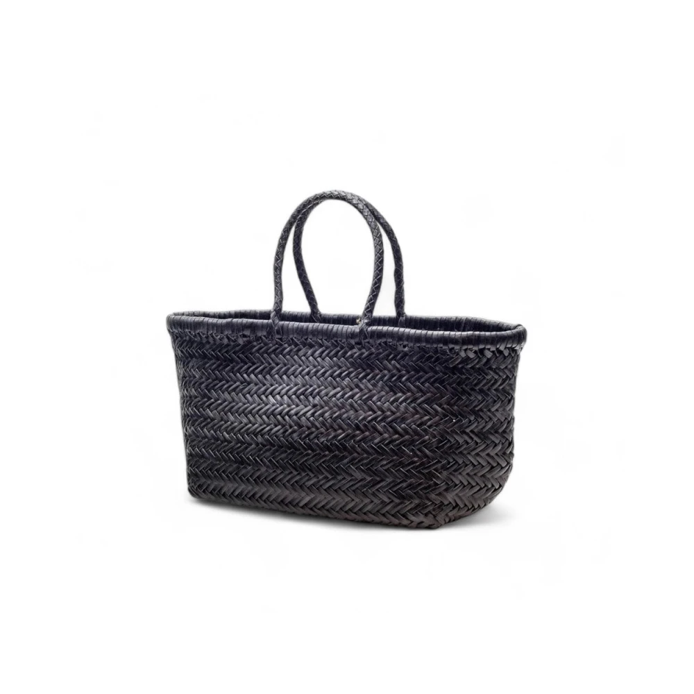 Dragon Diffusion Handgeweven leren tas Black Dames