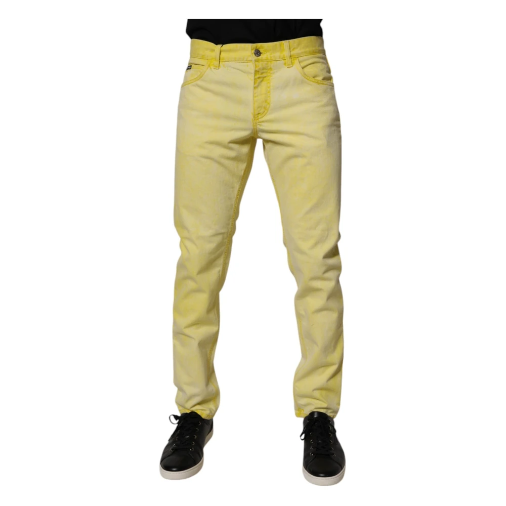 Dolce & Gabbana Men's Yellow Skinny Denim Jeans