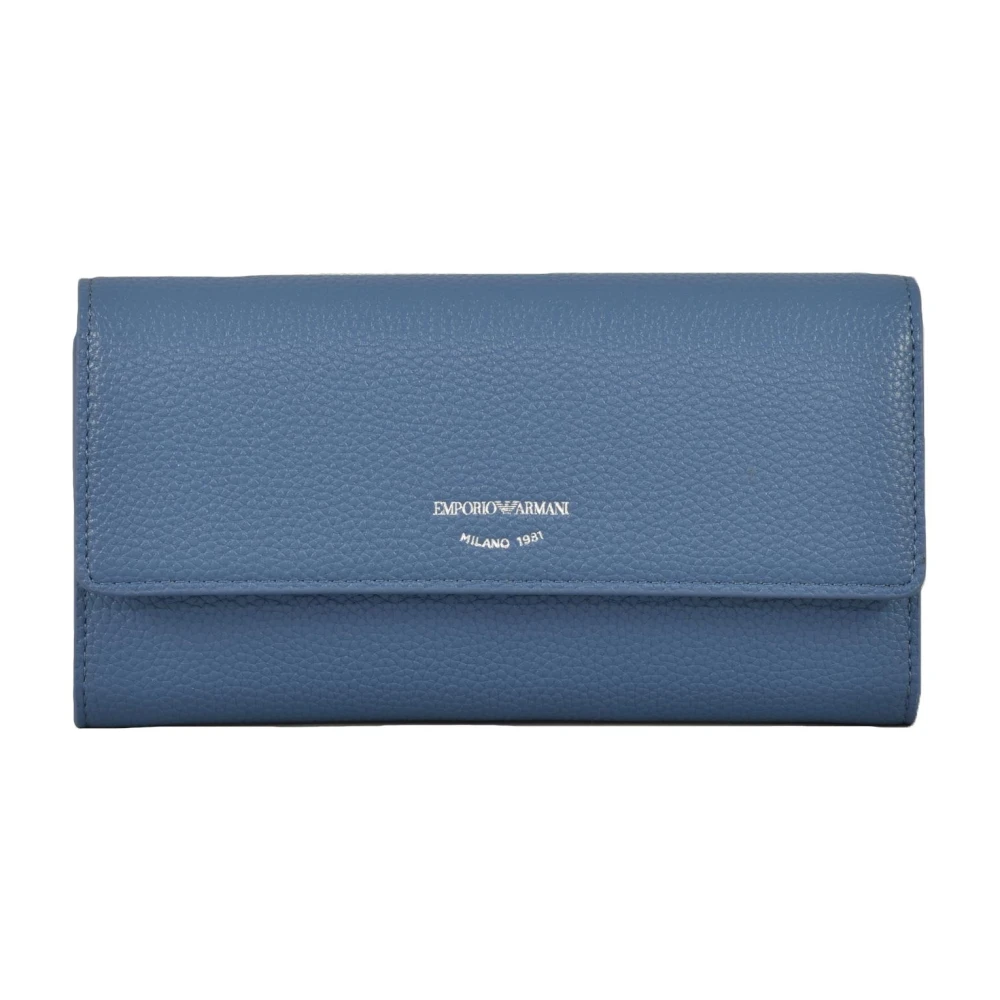 Emporio Armani Leren portemonnee met stijl Blue Dames
