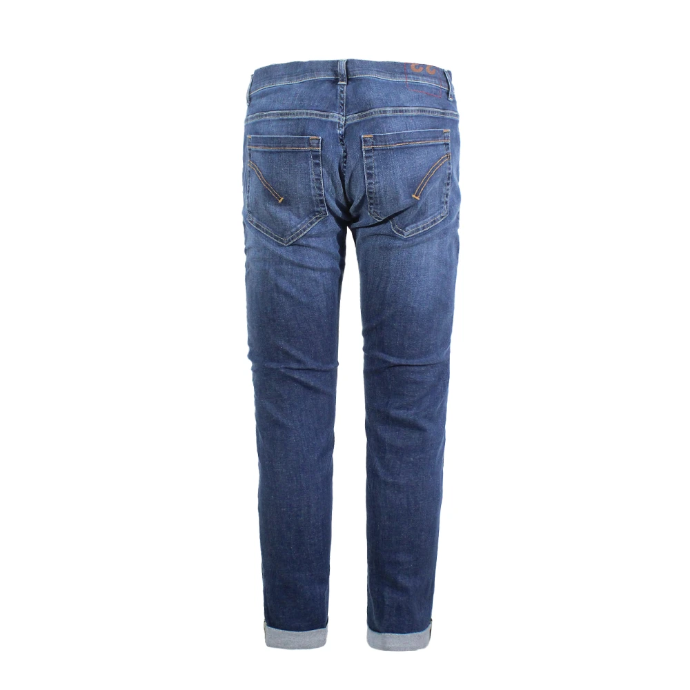 Dondup Blauwe Jeans met Metalen Logo Blue Heren