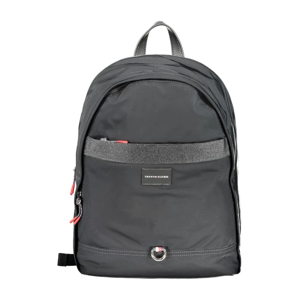 Tommy Hilfiger Zwarte Polyester Laptop Rugzak met Verstelbare Banden Black Heren