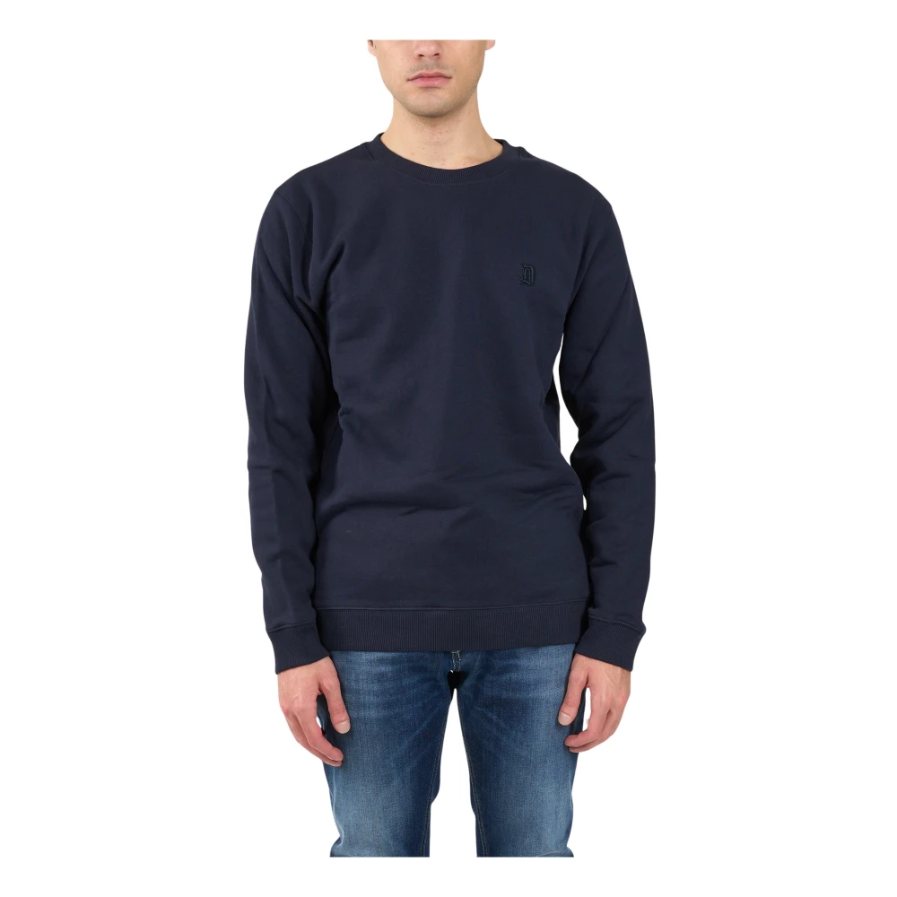 Dondup Katoenen sweatshirt met borduurwerk Blue Heren