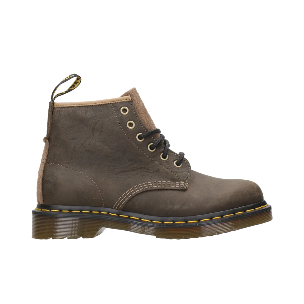 Dr. Martens Amfibische Leren Laarzen met Gouden Patroon Green Heren