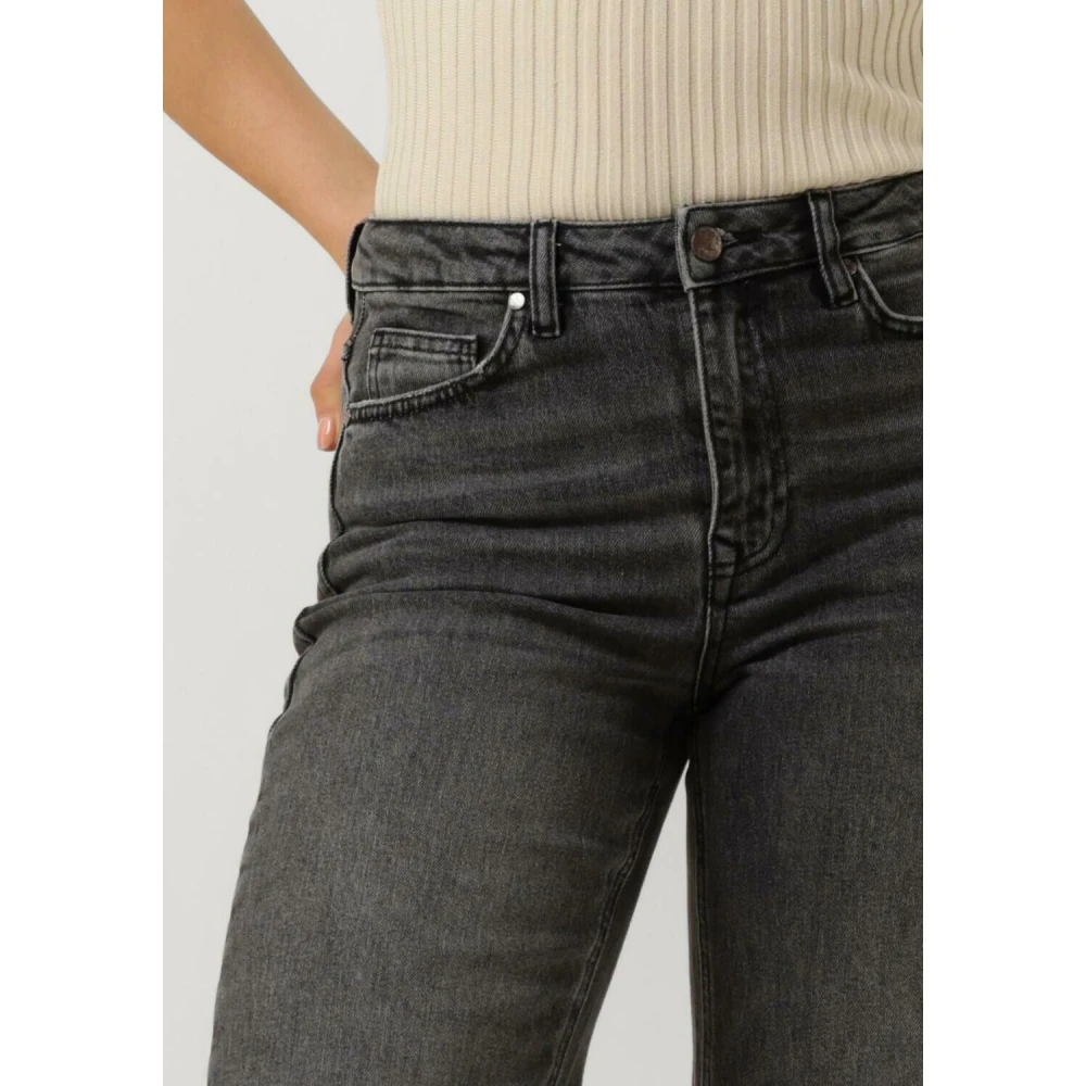 My Essential Wardrobe Donkergrijze High Wide Y Jeans Gray Dames