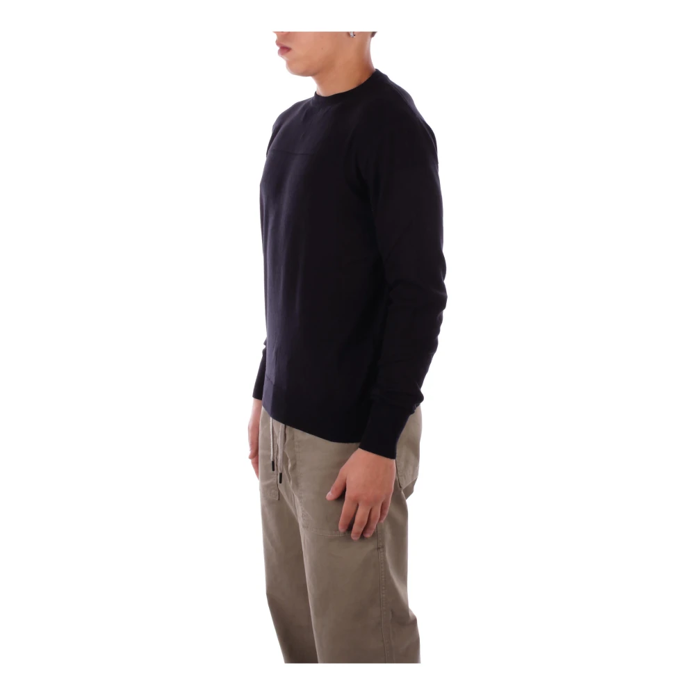 Costume National Zwarte Logo Trui Slim Fit Black Heren
