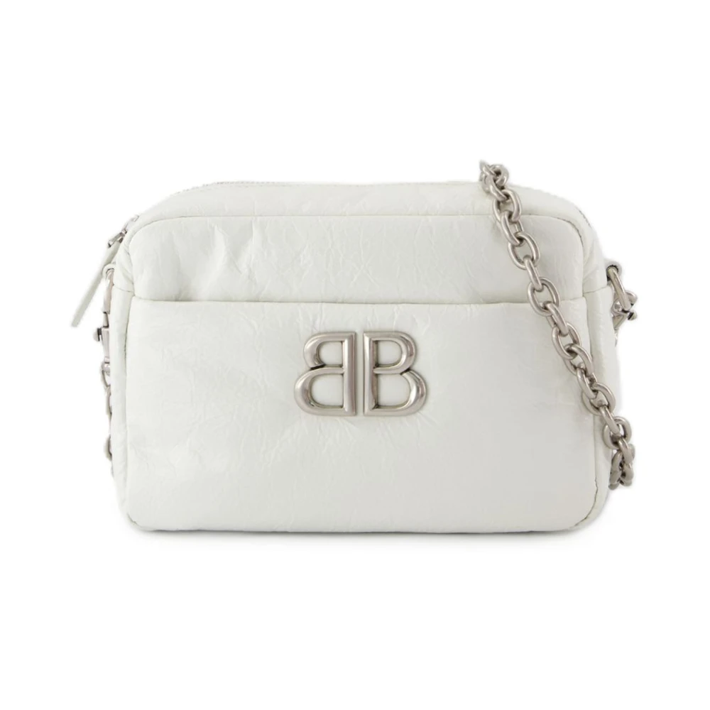 Balenciaga Women's White Cross Body Bags, One Size, Leather Camera Shoulder Bag