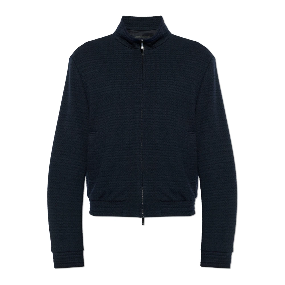 Emporio Armani Mannelijk Blauw Hoodies & Sweatvesten Heren, 2XL, Leer, Turtleneck Sweatshirt