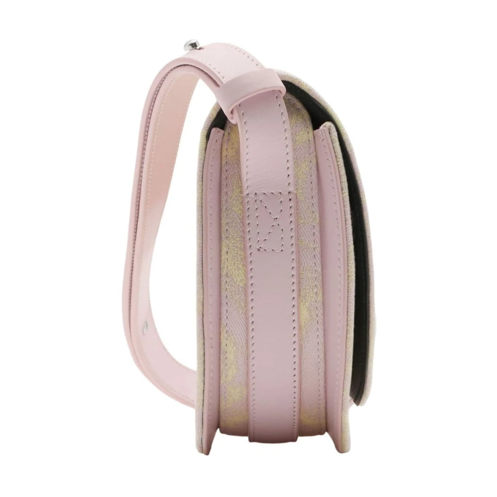 Burberry Roze Wolmix Leren Crossbody Tas Multicolor Dames