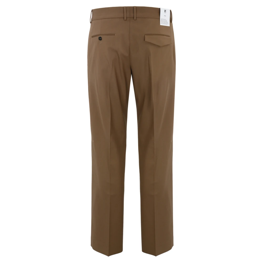 PT Torino Wollen Twill Broek Bruin Tailored Fit Brown Heren